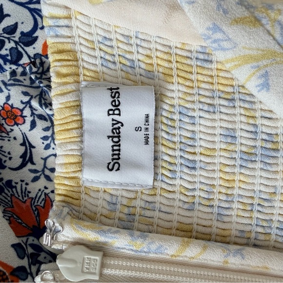 Aritzia Sunday Best Bustier midi dress Yellow Floral Midi Dress - Picture 13 of 13